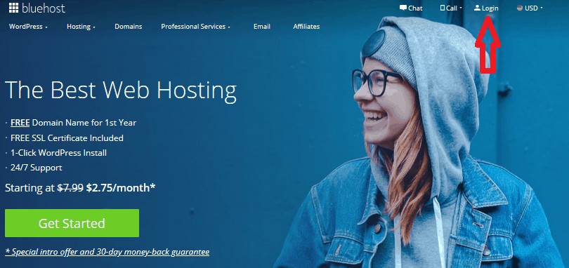 how to login to your bluehost account